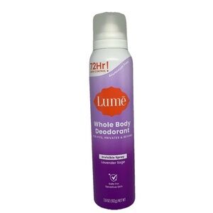 Lume Whole Body Deodorant Spray Lavender Sage 72Hr Odor Control Aluminum-Free…